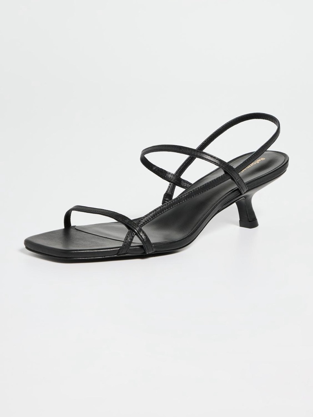 Reformation Black Strappy Kitten Heel Sandal